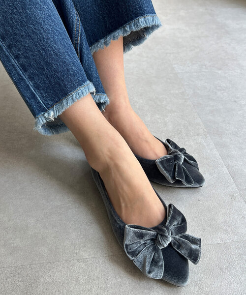 Chez toi（シェトワ）の「ベロアリボンバレーシューズ（パンプス・レディース・グレー/ブラウン/ブラック・22.5cm/24.5cm/23.5cm）」の22枚目の写真