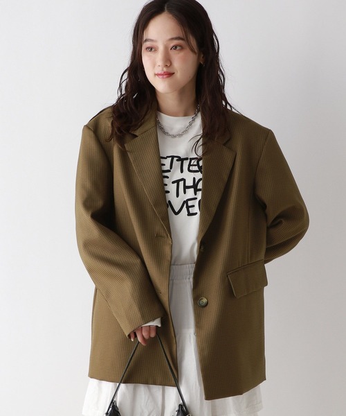 RAGEBLUE(レイジブルー)の「BIGテーラードミドルジャケット(テーラードジャケット・レディース・ブラック/ブラウン・FREE)」の1枚目の写真