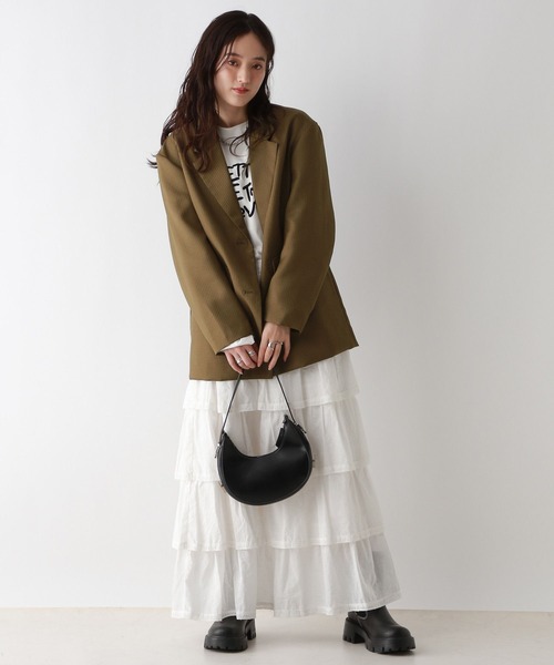 RAGEBLUE(レイジブルー)の「BIGテーラードミドルジャケット(テーラードジャケット・レディース・ブラック/ブラウン・FREE)」の7枚目の写真