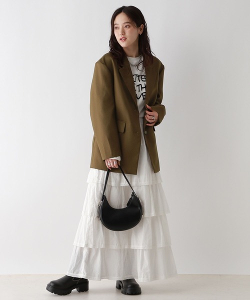 RAGEBLUE(レイジブルー)の「BIGテーラードミドルジャケット(テーラードジャケット・レディース・ブラック/ブラウン・FREE)」の8枚目の写真