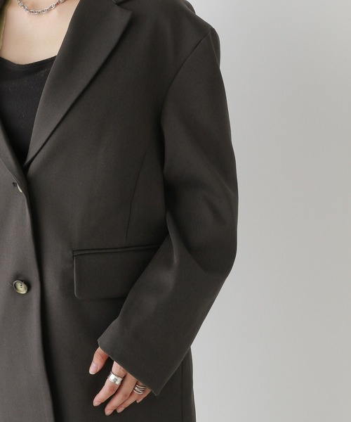 RAGEBLUE(レイジブルー)の「BIGテーラードミドルジャケット(テーラードジャケット・レディース・ブラック/ブラウン・FREE)」の16枚目の写真