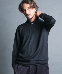 SUPER100's WOOL HIGH GAUGE KNIT POLO L/S:ウール ハイゲージ ニットポロ ロングスリーブ