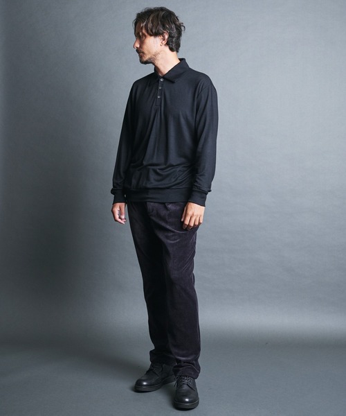 Magine(マージン)の「SUPER100's WOOL HIGH GAUGE KNIT POLO L/S:ウール ハイゲージ ニットポロ ロングスリーブ(ニット/セーター・メンズ・チャコールグレー/グレイッシュベージュ/ブラック/ネイビー・44/48/46)」の21枚目の写真