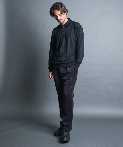 Magine(マージン)の「SUPER100's WOOL HIGH GAUGE KNIT POLO L/S:ウール ハイゲージ ニットポロ ロングスリーブ(ニット/セーター・メンズ・チャコールグレー/グレイッシュベージュ/ブラック/ネイビー・44/48/46)」の22枚目の写真