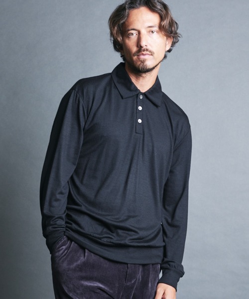 Magine(マージン)の「SUPER100's WOOL HIGH GAUGE KNIT POLO L/S:ウール ハイゲージ ニットポロ ロングスリーブ(ニット/セーター・メンズ・チャコールグレー/グレイッシュベージュ/ブラック/ネイビー・44/48/46)」の5枚目の写真
