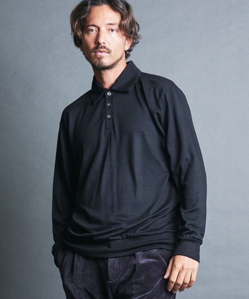 Magine(マージン)の「SUPER100's WOOL HIGH GAUGE KNIT POLO L/S:ウール ハイゲージ ニットポロ ロングスリーブ(ニット/セーター・メンズ・チャコールグレー/グレイッシュベージュ/ブラック/ネイビー・44/48/46)」の7枚目の写真