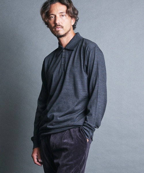 Magine(マージン)の「SUPER100's WOOL HIGH GAUGE KNIT POLO L/S:ウール ハイゲージ ニットポロ ロングスリーブ(ニット/セーター・メンズ・チャコールグレー/グレイッシュベージュ/ブラック/ネイビー・44/48/46)」の11枚目の写真