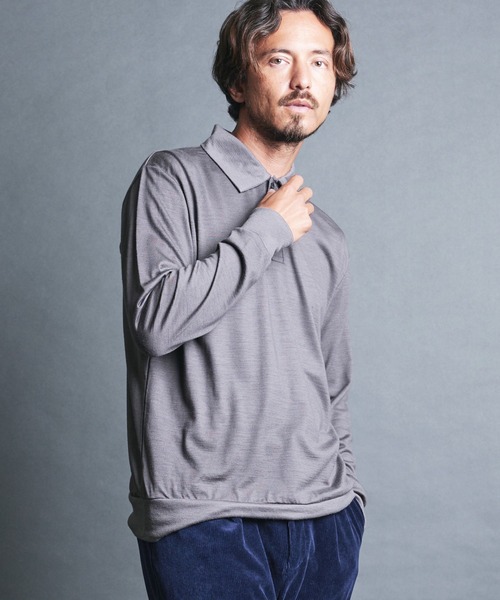 Magine(マージン)の「SUPER100's WOOL HIGH GAUGE KNIT POLO L/S:ウール ハイゲージ ニットポロ ロングスリーブ(ニット/セーター・メンズ・チャコールグレー/グレイッシュベージュ/ブラック/ネイビー・44/48/46)」の15枚目の写真