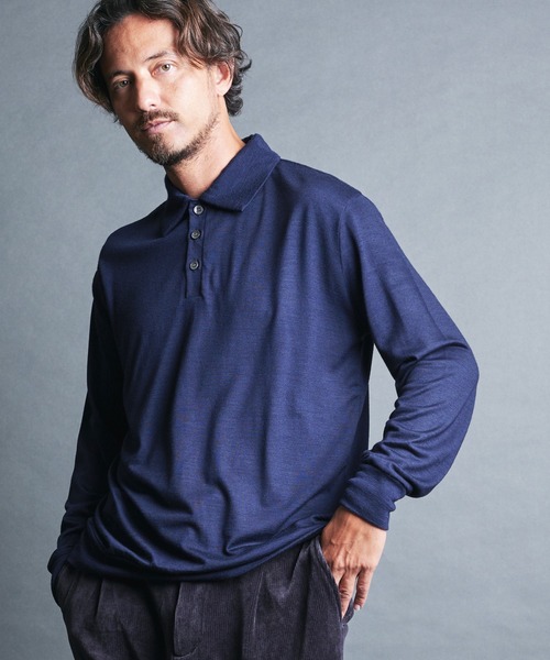 Magine(マージン)の「SUPER100's WOOL HIGH GAUGE KNIT POLO L/S:ウール ハイゲージ ニットポロ ロングスリーブ(ニット/セーター・メンズ・チャコールグレー/グレイッシュベージュ/ブラック/ネイビー・44/48/46)」の17枚目の写真
