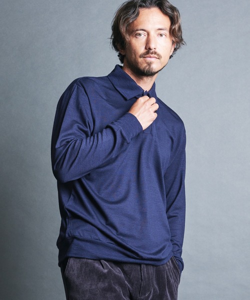 Supreme 100%ウール ニットポロ 青系　polo sweater Supreme 100%ウール ニットポロ 青系polo sweater