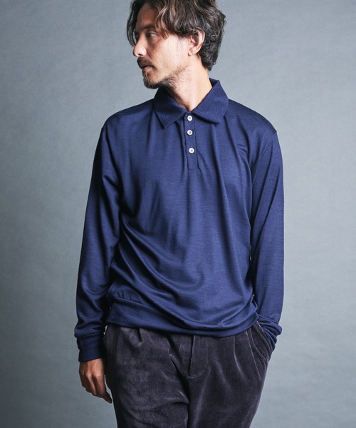 Magine(マージン)の「SUPER100's WOOL HIGH GAUGE KNIT POLO L/S:ウール ハイゲージ ニットポロ ロングスリーブ(ニット/セーター・メンズ・チャコールグレー/グレイッシュベージュ/ブラック/ネイビー・44/48/46)」の19枚目の写真