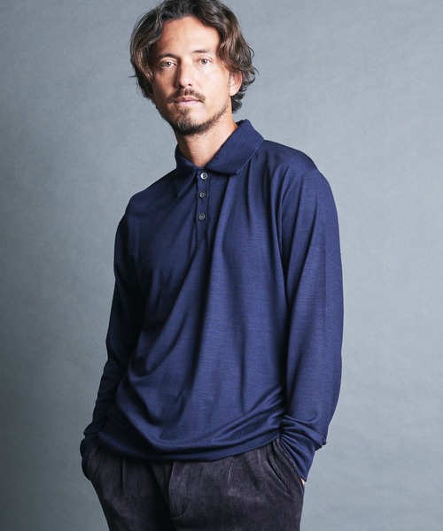 Magine(マージン)の「SUPER100's WOOL HIGH GAUGE KNIT POLO L/S:ウール ハイゲージ ニットポロ ロングスリーブ(ニット/セーター・メンズ・チャコールグレー/グレイッシュベージュ/ブラック/ネイビー・44/48/46)」の20枚目の写真