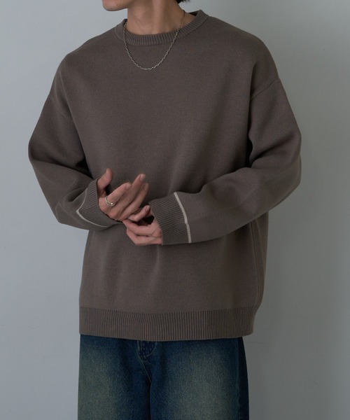 COLONY 2139（コロニートゥーワンスリーナイン）の「リサイクルポリクルーニット（ニット/セーター・メンズ・チャコールグレー/アイボリー/ブラック/グレイッシュベージュ・MEDIUM/LARGE）」の20枚目の写真