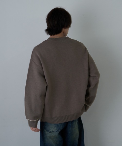 COLONY 2139（コロニートゥーワンスリーナイン）の「リサイクルポリクルーニット（ニット/セーター・メンズ・チャコールグレー/アイボリー/ブラック/グレイッシュベージュ・MEDIUM/LARGE）」の22枚目の写真
