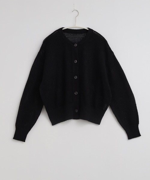for/c（フォーシー）の「モヘアライクメッシュニットカーディガン【サスティナブル】（カーディガン/ボレロ・レディース・ブラック/ピンク/グレー・M/L）」の16枚目の写真