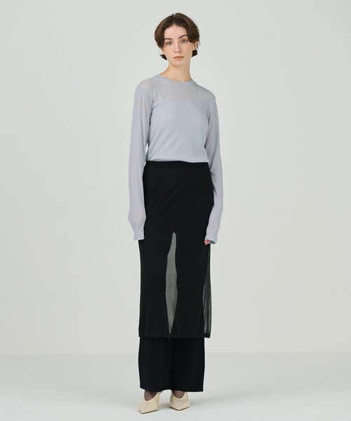 Diagram(ダイアグラム)の「シアーテレコカットソー(Tシャツ/カットソー・レディース・イエロー/ホワイト/ブラック/グレー・36)」の4枚目の写真