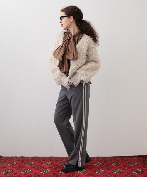 saloon（サルーン）の「SALOON(サルーン)/シャギーニットカーディガン【手洗い可】（カーディガン/ボレロ・レディース・グレー/アイボリー/ターコイズブルー・FREE）」の8枚目の写真