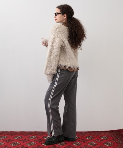 saloon（サルーン）の「SALOON(サルーン)/シャギーニットカーディガン【手洗い可】（カーディガン/ボレロ・レディース・グレー/アイボリー/ターコイズブルー・FREE）」の9枚目の写真