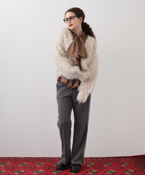 saloon（サルーン）の「SALOON(サルーン)/シャギーニットカーディガン【手洗い可】（カーディガン/ボレロ・レディース・グレー/アイボリー/ターコイズブルー・FREE）」の11枚目の写真