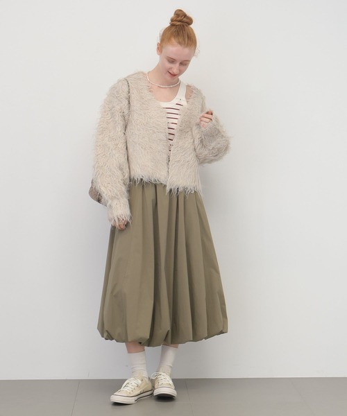 saloon（サルーン）の「SALOON(サルーン)/シャギーニットカーディガン【手洗い可】（カーディガン/ボレロ・レディース・グレー/アイボリー/ターコイズブルー・FREE）」の16枚目の写真