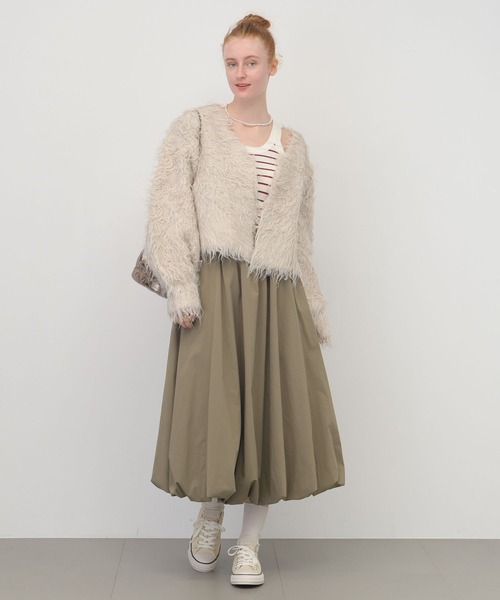 saloon（サルーン）の「SALOON(サルーン)/シャギーニットカーディガン【手洗い可】（カーディガン/ボレロ・レディース・グレー/アイボリー/ターコイズブルー・FREE）」の17枚目の写真