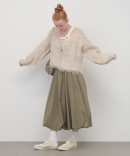 saloon（サルーン）の「SALOON(サルーン)/シャギーニットカーディガン【手洗い可】（カーディガン/ボレロ・レディース・グレー/アイボリー/ターコイズブルー・FREE）」の18枚目の写真