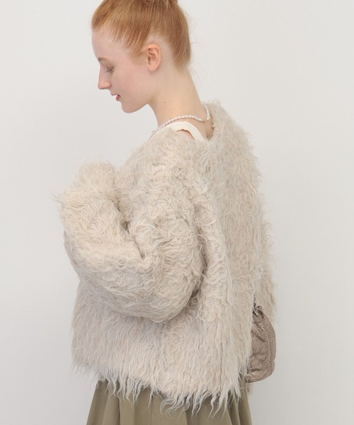 saloon（サルーン）の「SALOON(サルーン)/シャギーニットカーディガン【手洗い可】（カーディガン/ボレロ・レディース・グレー/アイボリー/ターコイズブルー・FREE）」の22枚目の写真