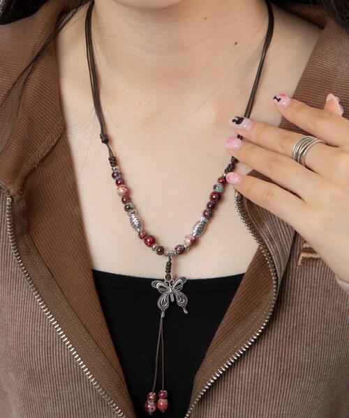 WEGO（ウィゴー）の「WEGO/バタフライビーズネックレス（ネックレス・レディース・その他1/その他2/その他3・FREE）」の2枚目の写真