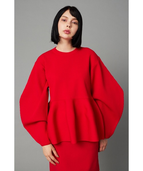 HeRIN.CYE（ヘリンドットサイ）の「Patch knit tops　　パッチニットトップス（ニット/セーター・レディース・レッド/ネイビー/ライトブルー・FREE）」の3枚目の写真