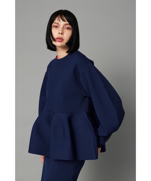 HeRIN.CYE（ヘリンドットサイ）の「Patch knit tops　　パッチニットトップス（ニット/セーター・レディース・レッド/ネイビー/ライトブルー・FREE）」の13枚目の写真