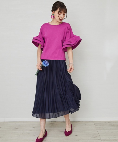 JETSET SOLO PLUS (ジェットセットソロプラス)の「【BSB】フリルスリーブカットソー(Tシャツ/カットソー・レディース・マジェンタ/ブラック・36)」の11枚目の写真