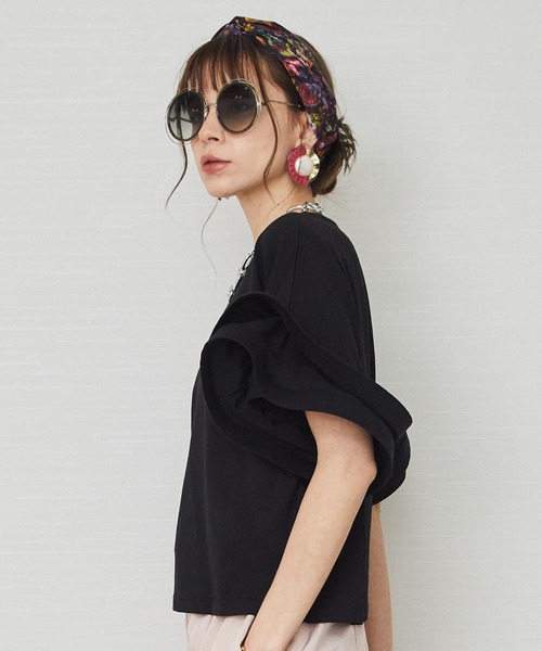JETSET SOLO PLUS (ジェットセットソロプラス)の「【BSB】フリルスリーブカットソー(Tシャツ/カットソー・レディース・マジェンタ/ブラック・36)」の6枚目の写真