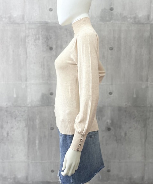 Miniministore(ミニミニストア)の「ニットトップス ハイネック ニットウェア(ニット/セーター・レディース・ブラック/ホワイト/ピンク/ベージュ・FREE)」の14枚目の写真