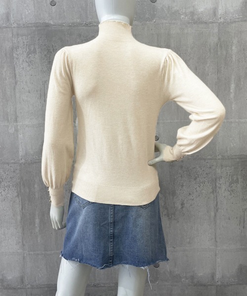 Miniministore(ミニミニストア)の「ニットトップス ハイネック ニットウェア(ニット/セーター・レディース・ブラック/ホワイト/ピンク/ベージュ・FREE)」の13枚目の写真