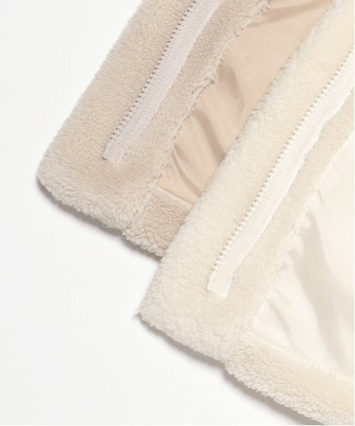 最終値下げ　人気完売カラー　myine ボリュームヘムブルゾン　ホワイト セール】【軽ふわ】セーラーカラーボアジャケット（ブルゾン）｜petit