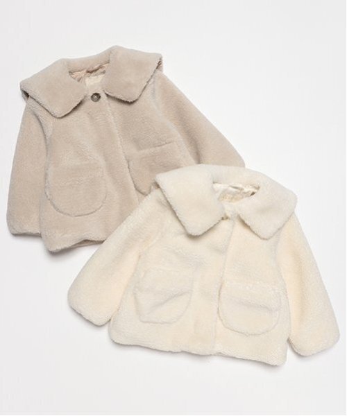 最終値下げ　人気完売カラー　myine ボリュームヘムブルゾン　ホワイト セール】【軽ふわ】セーラーカラーボアジャケット（ブルゾン）｜petit