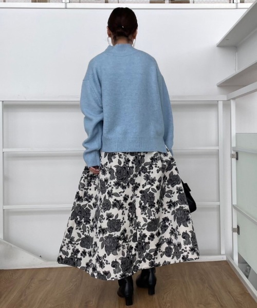 couture brooch（クチュールブローチ）の「◆【柔らかな肌ざわり・上質ニット】ヤクライクハイネックニット（ニット/セーター・レディース・アイボリー/ダークグレー/ベビーピンク/サックスブルー・38/42）」の5枚目の写真