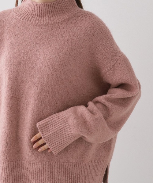 couture brooch（クチュールブローチ）の「◆【柔らかな肌ざわり・上質ニット】ヤクライクハイネックニット（ニット/セーター・レディース・アイボリー/ダークグレー/ベビーピンク/サックスブルー・38/42）」の15枚目の写真