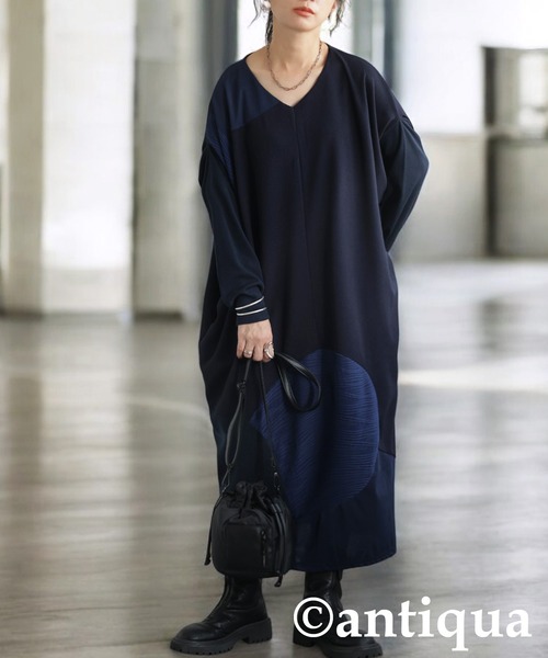 antiqua(アンティカ)の「切り替えワンピース(ワンピース・レディース・ネイビー/ブラック・ONESIZE)」の11枚目の写真