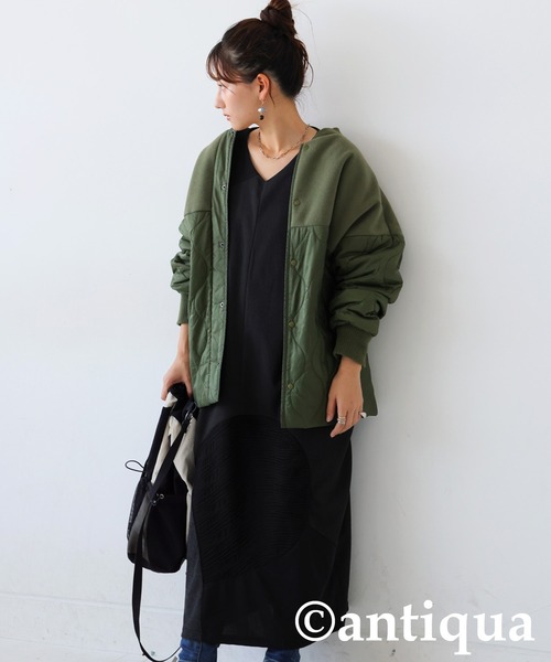 antiqua(アンティカ)の「切り替えワンピース(ワンピース・レディース・ネイビー/ブラック・ONESIZE)」の17枚目の写真