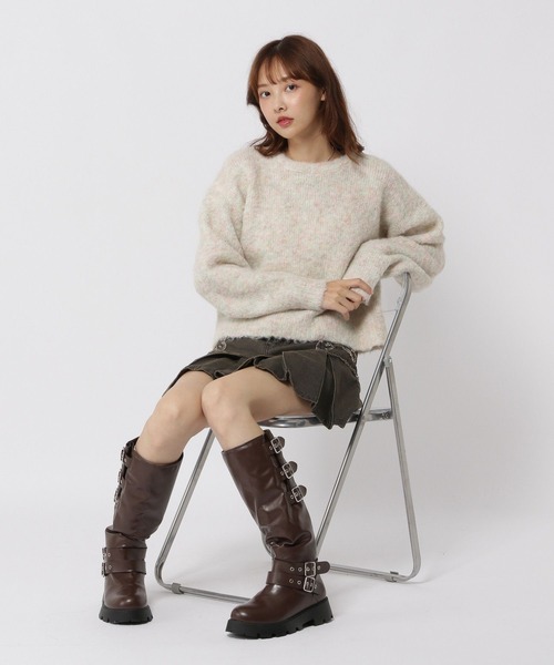 3.3 Field Trip （3.3フィールドトリップ）の「3.3 Field Trip／ラメショートニットプルオーバー（ニット/セーター・レディース・ホワイト/グレー/ピンク・FREE）」の11枚目の写真