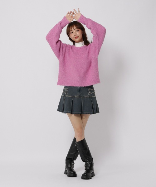 3.3 Field Trip （3.3フィールドトリップ）の「3.3 Field Trip／ラメショートニットプルオーバー（ニット/セーター・レディース・ホワイト/グレー/ピンク・FREE）」の15枚目の写真