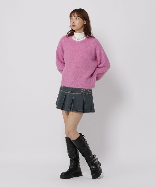 3.3 Field Trip （3.3フィールドトリップ）の「3.3 Field Trip／ラメショートニットプルオーバー（ニット/セーター・レディース・ホワイト/グレー/ピンク・FREE）」の16枚目の写真