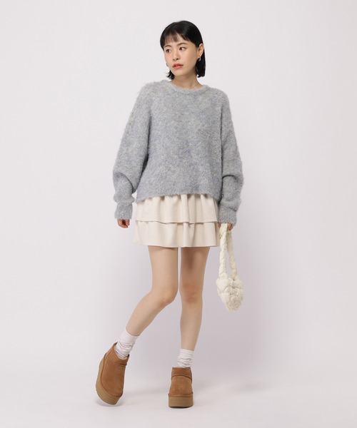 3.3 Field Trip （3.3フィールドトリップ）の「3.3 Field Trip／ラメショートニットプルオーバー（ニット/セーター・レディース・ホワイト/グレー/ピンク・FREE）」の5枚目の写真