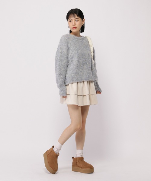 3.3 Field Trip （3.3フィールドトリップ）の「3.3 Field Trip／ラメショートニットプルオーバー（ニット/セーター・レディース・ホワイト/グレー/ピンク・FREE）」の6枚目の写真