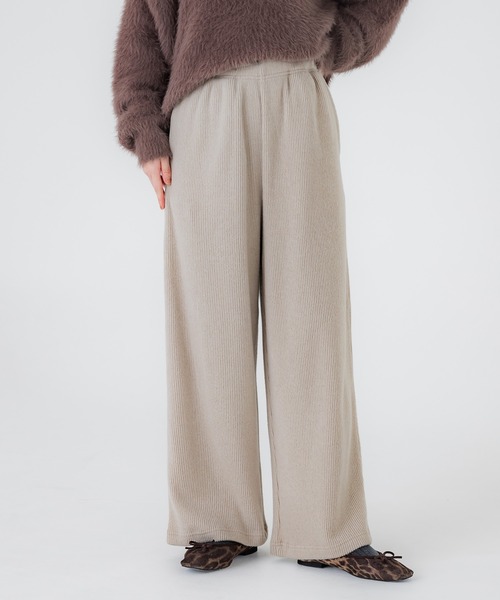 coca(coca)(コカ)の「起毛リブイージーワイドパンツ(その他パンツ・レディース・グレー/チャコール/ライトベージュ/カーキ・LONG/SHORT/MEDIUM)」の3枚目の写真