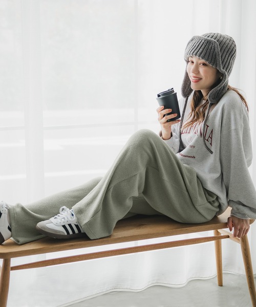 セール】起毛リブイージーワイドパンツ（その他パンツ）｜coca（coca