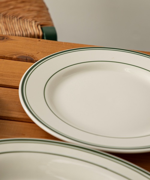 Tuxton 大皿 プレート 27cm 7枚セット ホワイト グリーンライン アメリカの食器ブランド《TUXTON》-Green Bay- 27cm ディナープレート