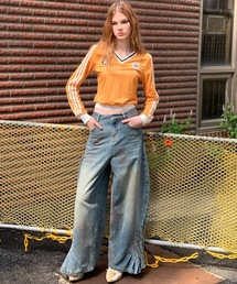 SANSeLF | 【AnyFood Universe】 ヘムフリルデニムパンツ sanwu24a020(デニムパンツ)