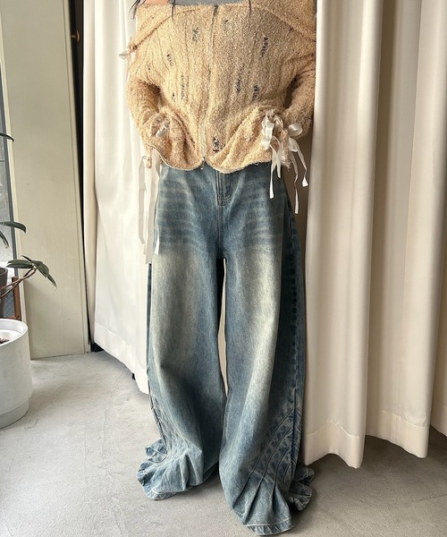 SANSeLF（サンセルフ）の「【AnyFood Universe】 ヘムフリルデニムパンツ sanwu24a020（デニムパンツ・レディース・インディゴブルー・FREE）」の16枚目の写真